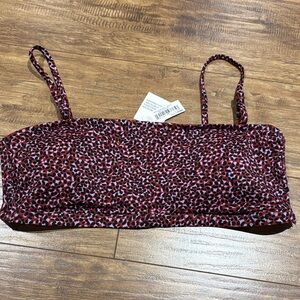 Amazon Essentials Women's Red and Black Leopard print Bikini Top